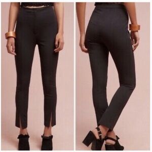 Anthropologie The Essential High-Rise Skinny Front Slit Pants